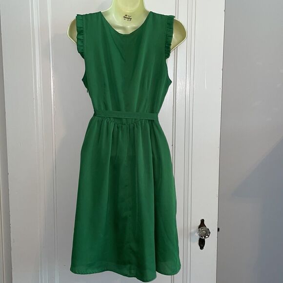 Tulle green polyester summer dress - Picture 4 of 8